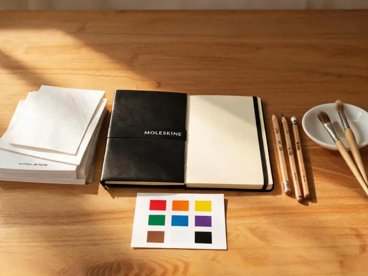 Art sketchbooks and craft supplies