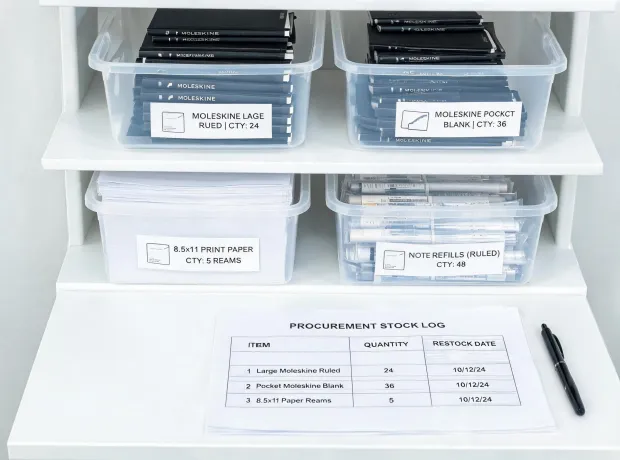 Organized notebook replenishment program